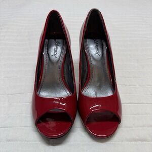 Gomax Women's Red 3" Peep Toe Heel Size 7